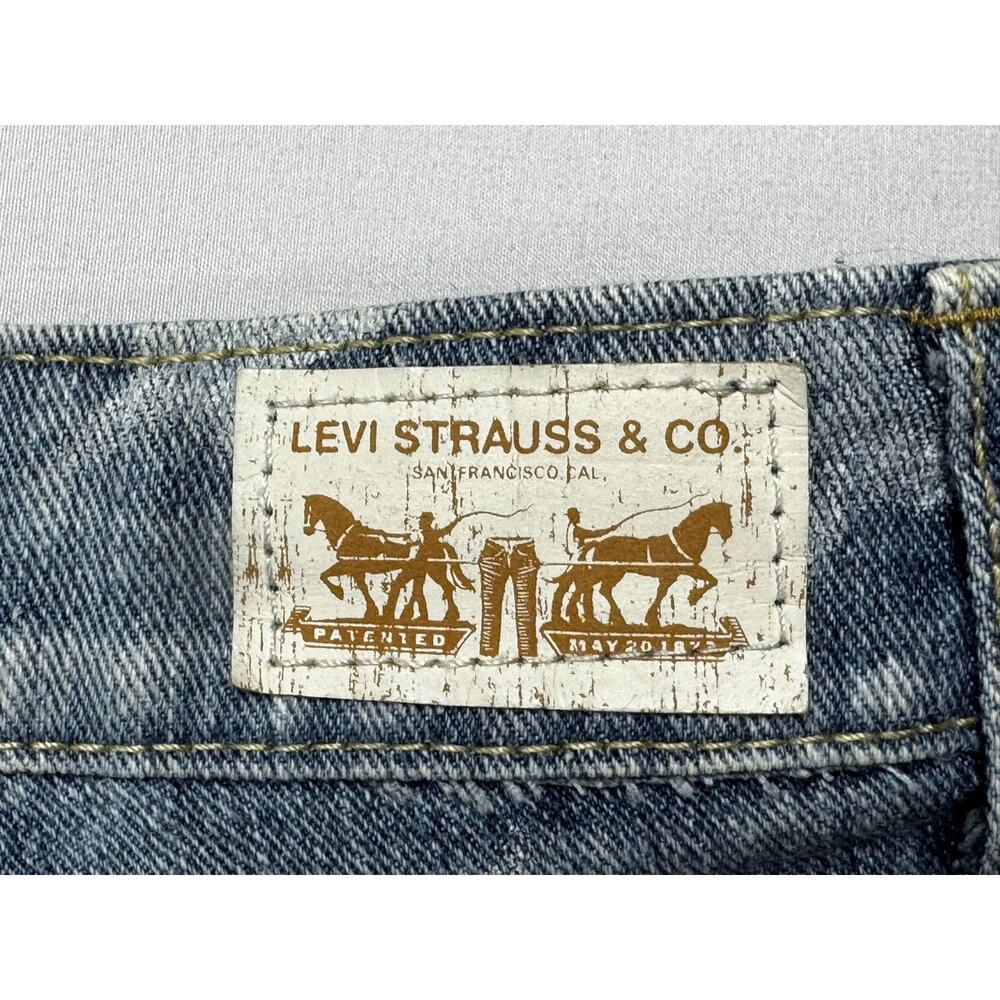 Levi's Women's Cut Off Star Print Blue Denim Shorty Shorts - Size 5 (31x2)* - Picture 3 of 5